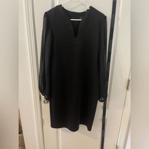 Black knee length sheet long sleeve dress